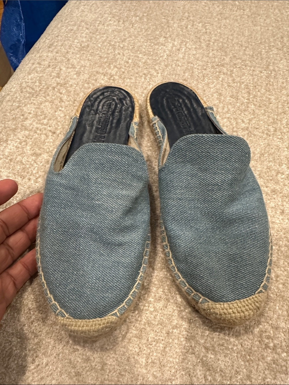 Denim Espadrille Mule for Women - Light Blue
